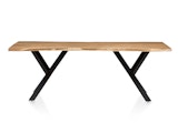 SalesFever® Essgruppe 6-tlg. 220x110 cm Akazie Stühle/Bank Samt Grün Saira-Freja-Finja 368237 Miniaturansicht - 16