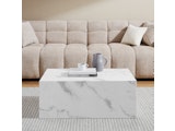 SalesFever® Couchtisch rechteckig 90x60 cm Weiß Marmoroptik Aston  368022 Miniaturansicht - 3