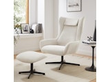 SalesFever® Sessel und Hocker mit Drehfunktion in Cordoptik Beige Daphne 367827 Miniaturansicht - 2