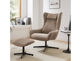 SalesFever® Sessel und Hocker mit Drehfunktion in Cordoptik Braun Daphne 367834 Miniaturansicht - 2