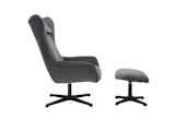 SalesFever® Sessel und Hocker mit Drehfunktion in Cordoptik Grau Daphne 367841 Miniaturansicht - 5