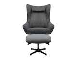 SalesFever® Sessel und Hocker mit Drehfunktion in Cordoptik Grau Daphne 367841 Miniaturansicht - 4