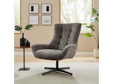 SalesFever® Sessel mit Drehfunktion aus Chenillestoff Dunkelgrau Evangeline 367773 Miniaturansicht - 2