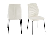 SalesFever® Stuhl 2er Set aus Samt mit Wabensteppung Beige Freddie 371398 Miniaturansicht - 1