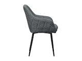 SalesFever® Esszimmerstuhl Anthrazit aus Strukturstoff mit Armlehnen und Steppung Freja 367469 Miniaturansicht - 4