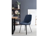 SalesFever® Esszimmerstuhl 2er Set mit Strukturstoff in Baumwolloptik Dunkelblau George 369029 Miniaturansicht - 6