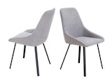 SalesFever® Esszimmerstuhl 2er Set mit Strukturstoff in Baumwolloptik Grau George 369036 Miniaturansicht - 1