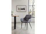 SalesFever® Armlehnstuhl mit Wabensteppung aus Samt Grau Harper 396780 Miniaturansicht - 6