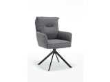 SalesFever® Armlehnstuhl mit 360° Drehfunktion aus Strukturstoff Anthrazit Linus 367728 Miniaturansicht - 1