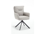 SalesFever® Armlehnstuhl mit 360° Drehfunktion aus Strukturstoff Grau Linus 367742 Miniaturansicht - 1