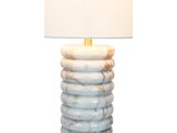 SalesFever® Tischleuchte mit Marmor-Standfuß 65 cm Lampenschirm Leinen Beige Mavie 367438 Miniaturansicht - 5
