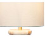 SalesFever® Tischleuchte mit Marmor-Standfuß 65 cm Lampenschirm Leinen Beige Mavie 367438 Miniaturansicht - 9