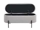 SalesFever® Bettbank aufklappbar mit Stauraumfunktion Bouclé Stoff Taupe Oscar 369487 Miniaturansicht - 3