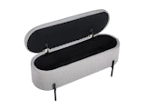 SalesFever® Bettbank aufklappbar mit Stauraumfunktion Bouclé Stoff Taupe Oscar 369487 Miniaturansicht - 4