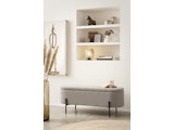 SalesFever® Bettbank aufklappbar mit Stauraumfunktion Bouclé Stoff Taupe Oscar 369487 Miniaturansicht - 5