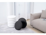 SalesFever® Sitzhocker rund Ø38 cm mit Stauraum aus Bouclé Stoff Weiß Twister 369593 Miniaturansicht - 6