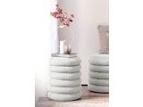 SalesFever® Sitzhocker rund Ø38 cm mit Stauraum aus Bouclé Stoff Weiß Twister 369593 Miniaturansicht - 3
