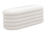 SalesFever® Polsterhocker/Bettbank mit Stauraum aus Bouclé Stoff Weiß Twister 369616 Miniaturansicht - 3
