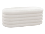 SalesFever® Polsterhocker/Bettbank mit Stauraum aus Bouclé Stoff Weiß Twister 369616 Miniaturansicht - 1