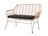 SalesFever® Sitzbank in Rattanoptik Natur Schwarz Ubaldo 396681 Miniaturansicht - 2