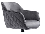 SalesFever® Armlehnstuhl mit 360° Drehfunktion und Wabensteppung aus Samt Grau Walo 372289 Miniaturansicht - 7