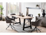 SalesFever® Armlehnstuhl mit 360° Drehfunktion und Wabensteppung aus Samt Grau Walo 372289 Miniaturansicht - 10