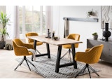 SalesFever® Armlehnstuhl mit 360° Drehfunktion und Wabensteppung aus Samt Gelb Walo 372173 Miniaturansicht - 10