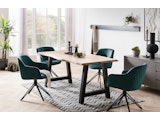 SalesFever® Armlehnstuhl mit 360° Drehfunktion und Wabensteppung aus Samt Grün Walo 372180 Miniaturansicht - 10