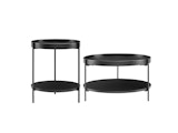 SalesFever® Couchtisch 2er Set rund mit je 2 Ablageflächen Schwarz Vionelle 367070 Miniaturansicht - 1