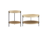 SalesFever® Couchtisch 2er Set rund mit je 2 Ablageflächen Natur/Schwarz Vionelle 367087 Miniaturansicht - 1