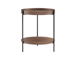 SalesFever® Couchtisch 2er Set rund mit je 2 Ablageflächen Walnuss/Schwarz Vionelle 367094 Miniaturansicht - 4