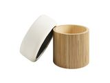 SalesFever® Sitzpouf mit Stauraum Ø 50 cm in Natur/Weiß JONTE 366714 Miniaturansicht - 2