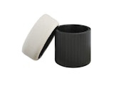 SalesFever® Sitzpouf mit Stauraum Ø 50 cm in Schwarz/Grau JONTE 366721 Miniaturansicht - 2