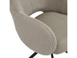 SalesFever® Armlehnstuhl mit 360° Drehfunktion in Cord-Optik Hellgrau ARON 366981 Miniaturansicht - 5