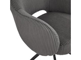 SalesFever® Armlehnstuhl mit 360° Drehfunktion in Cord-Optik Dunkelgrau ARON 366998 Miniaturansicht - 5