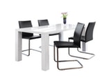 SalesFever® Essgruppe weiß/schwarz Luke 180x90cm 4 Stühle Andrew 1134 Miniaturansicht - 1