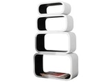 SalesFever® Cuben weiß/schwarz Space Age Lounge oval 4er Set 1528 Miniaturansicht - 1