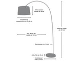 SalesFever® Bogenlampe schwarz Necko groß mit Dimmer 6640 Miniaturansicht - 5