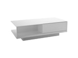 SalesFever® Couchtisch Hochglanz lackiert weiß 120x60 cm aus MDF und Glas mit Schublade Clara 330005 Miniaturansicht - 1