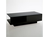 SalesFever® Couchtisch schwarz 120x60 cm Holz Glas mit Schublade Clara 10710 Miniaturansicht - 2