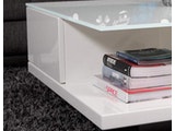 SalesFever® Couchtisch weiß 100x100 cm Holz Glas mit Schublade Clara 12628 Miniaturansicht - 3