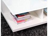 SalesFever® Couchtisch weiß 100x100 cm Holz Glas mit Schublade Clara 12628 Miniaturansicht - 4