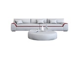 Innocent® Sofa weiß / rote Kontrastlinie (Antik-Optik) 3-Sitzer Azure aus Kunstleder 10721 Miniaturansicht - 1