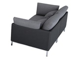 Innocent® Sofa Kunstleder schwarz / Stoff grau 2-Sitzer Farggi Beine Edelstahl 10761 Miniaturansicht - 1