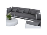 Innocent® Sofa Kunstleder weiß / Stoff grau 3-Sitzer Farggi Beine Edelstahl 10764 Miniaturansicht - 1