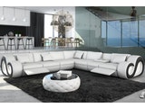 Innocent® Wohnlandschaft weiß/schwarz L-Form Design Sofa mit LED NESTA n-7997-5345 Miniaturansicht - 1