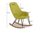SalesFever® Kinder grün Textil Schaukelstuhl Bob Polster Sessel 12666 Miniaturansicht - 6