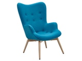 SalesFever® Relaxsessel blau Webstoff mit Armlehnen ergonomische Form ANJO 12669 Miniaturansicht - 1