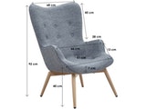 SalesFever® Relaxsessel grau Webstoff mit Armlehnen ergonomische Form ANJO 12670 Miniaturansicht - 5