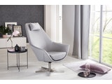 SalesFever® Moderner Sessel Grau Stoff mit Edelstahl Drehstuhl SIOSCO n-10061 Miniaturansicht - 6